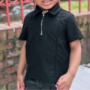 Classic Black Kids Polo Shirt